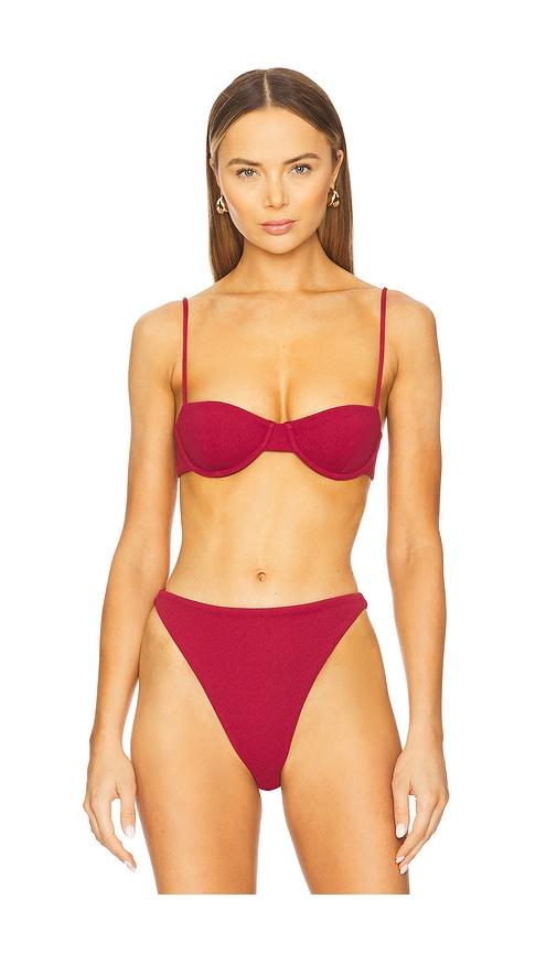 tularosa tacey top in burgundy.