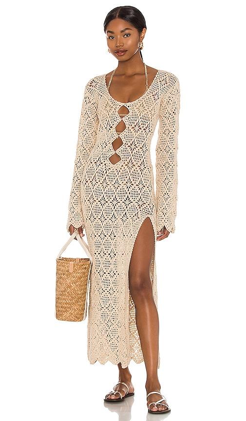 tularosa tarik maxi dress in neutral.