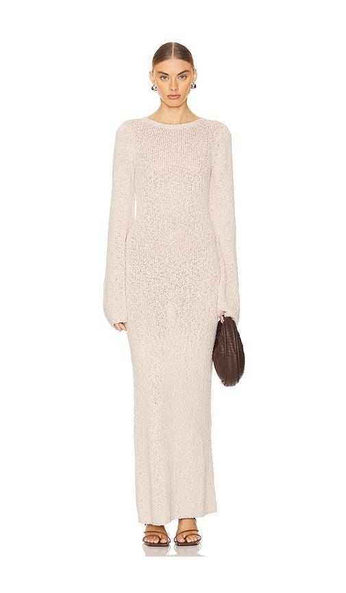 tularosa titta maxi dress in ivory.