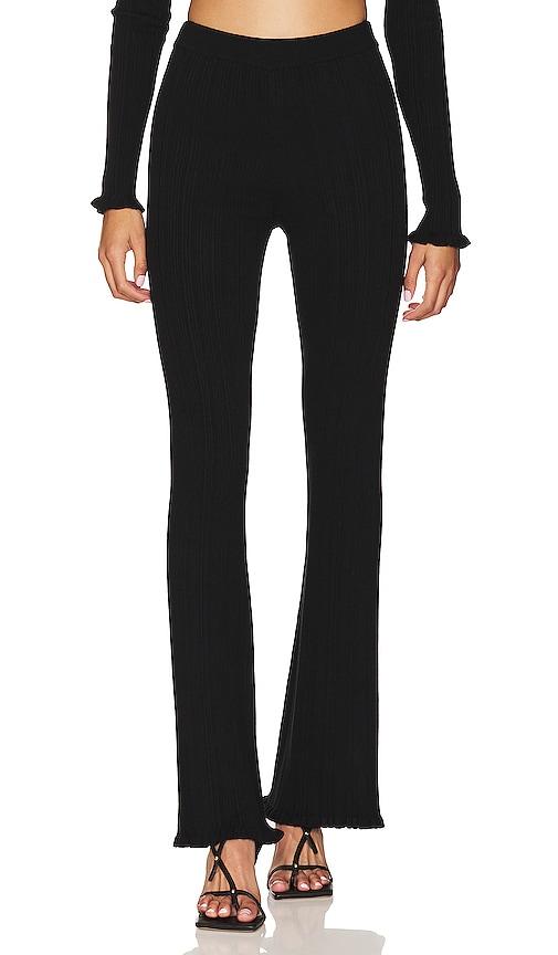 tularosa variegated rib pant in black.