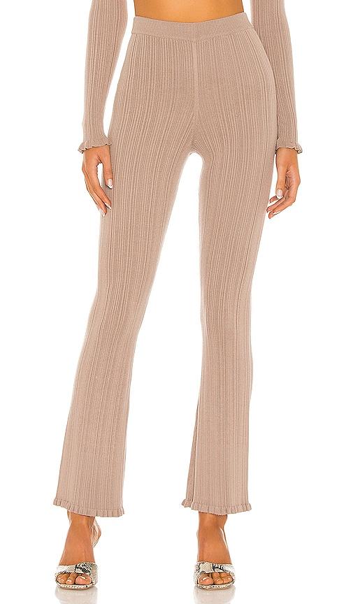 tularosa variegated rib pant in taupe.