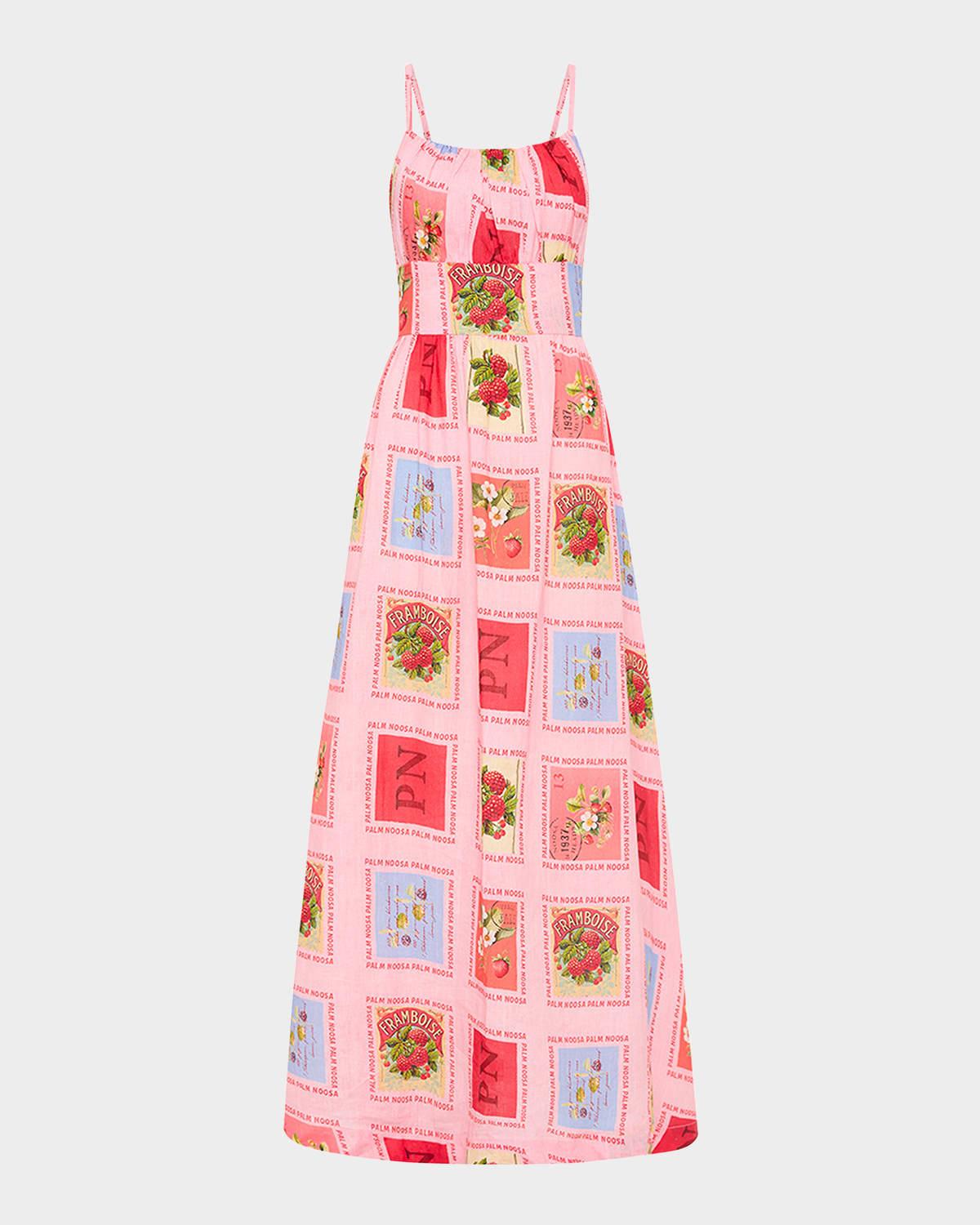 tulipa sleeveless stamp-print maxi dress
