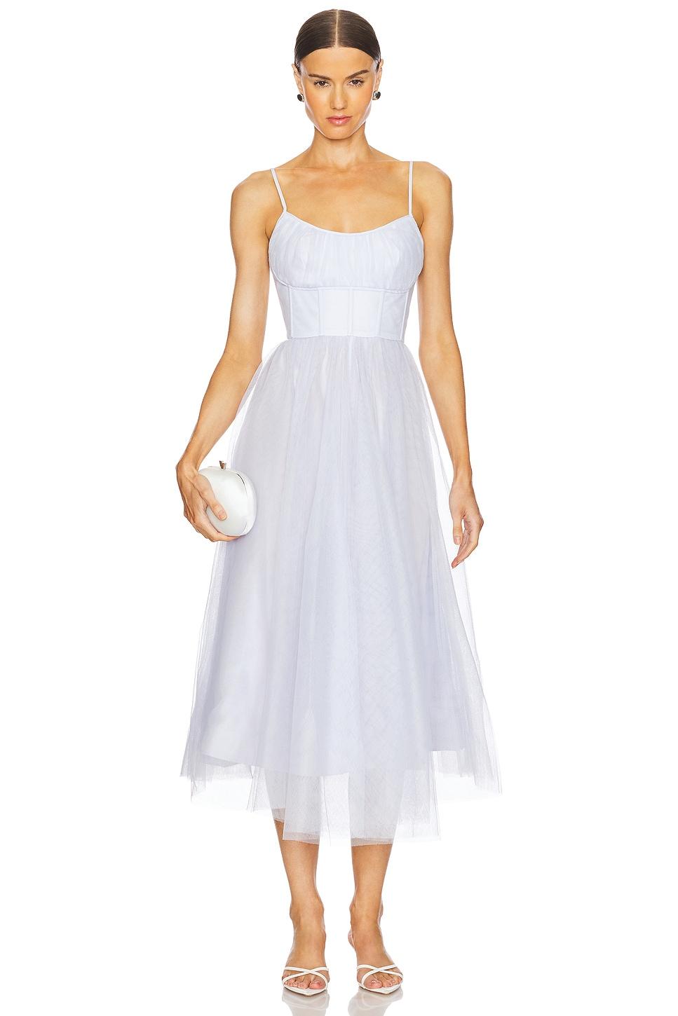 tulle corset midi dress