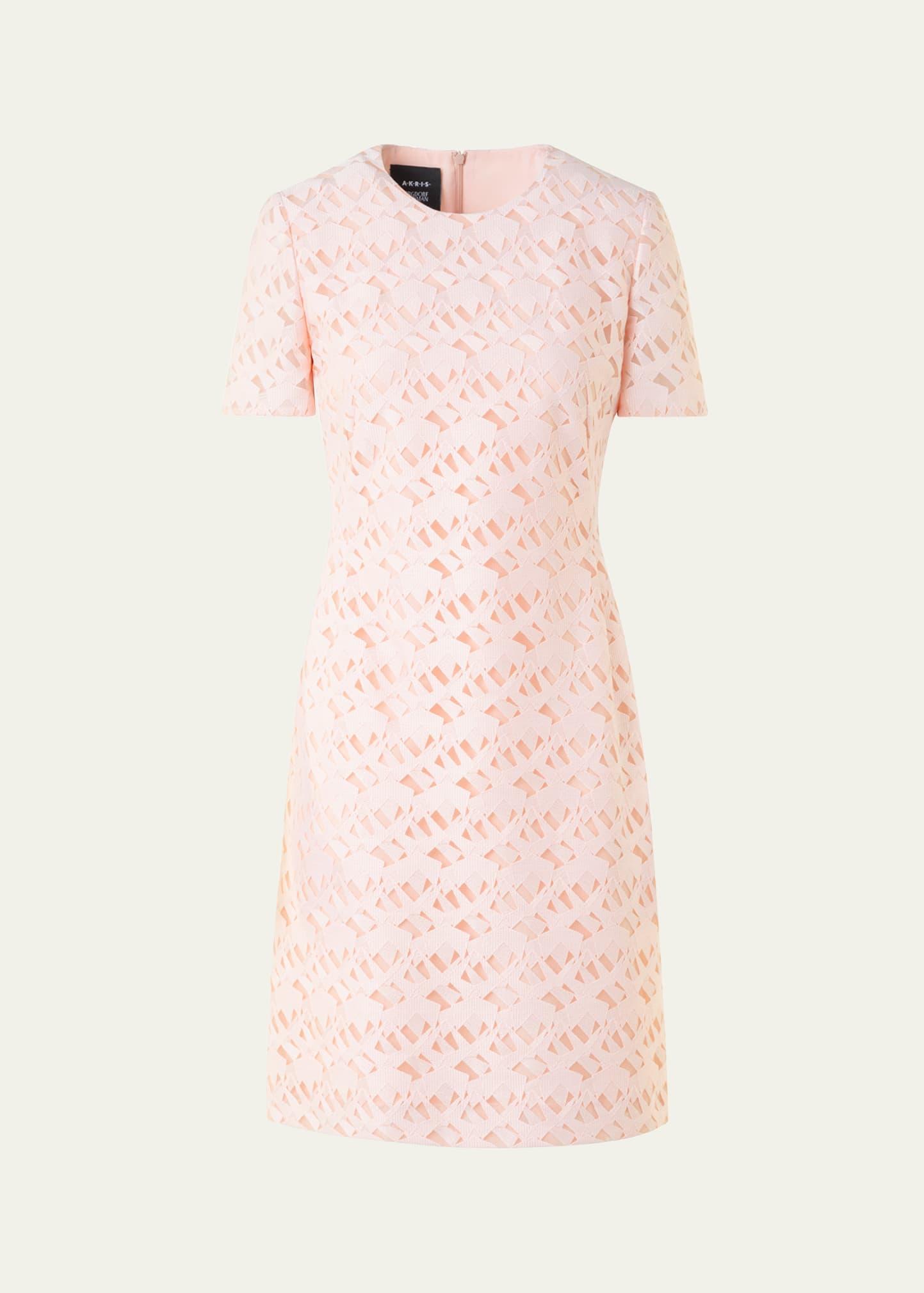 tulle techno geometric short dress