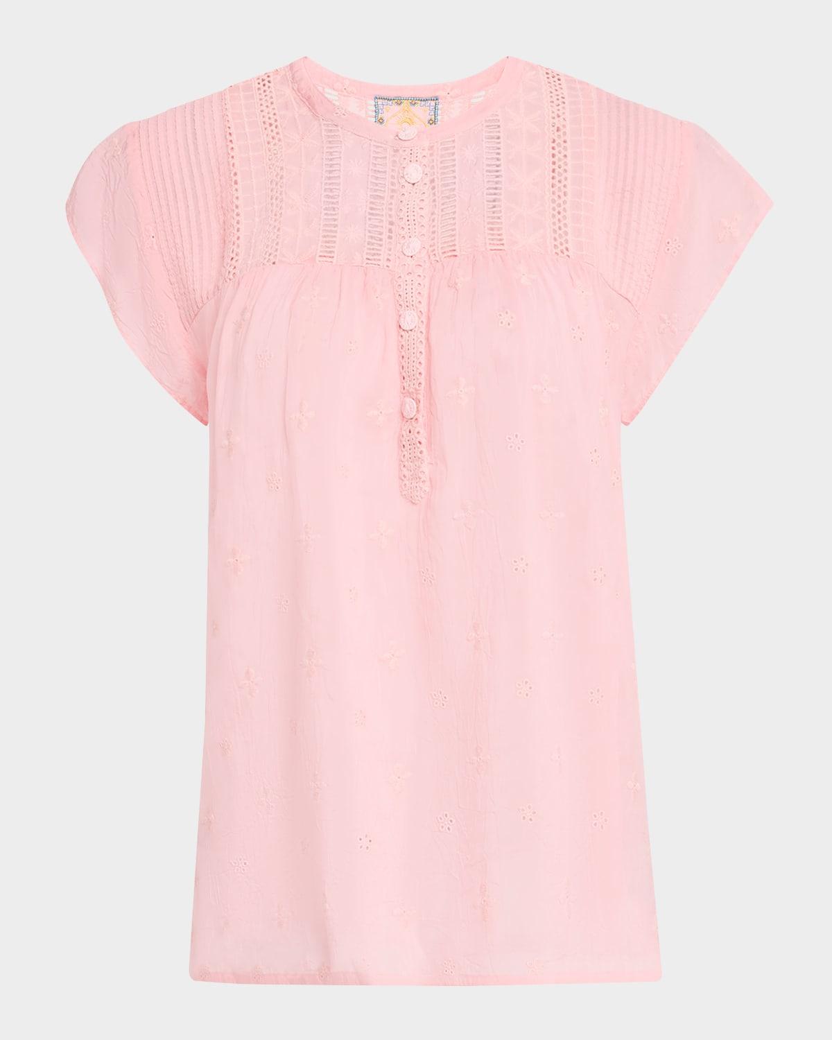 tunara embroidered georgette blouse