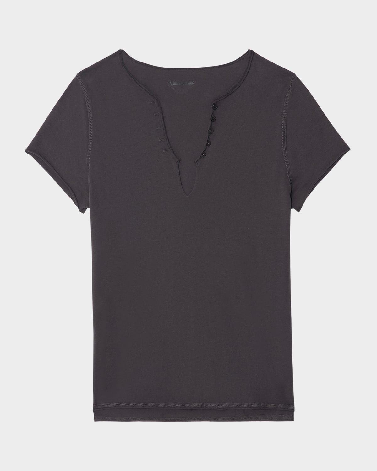 tuni strass wings henley t-shirt
