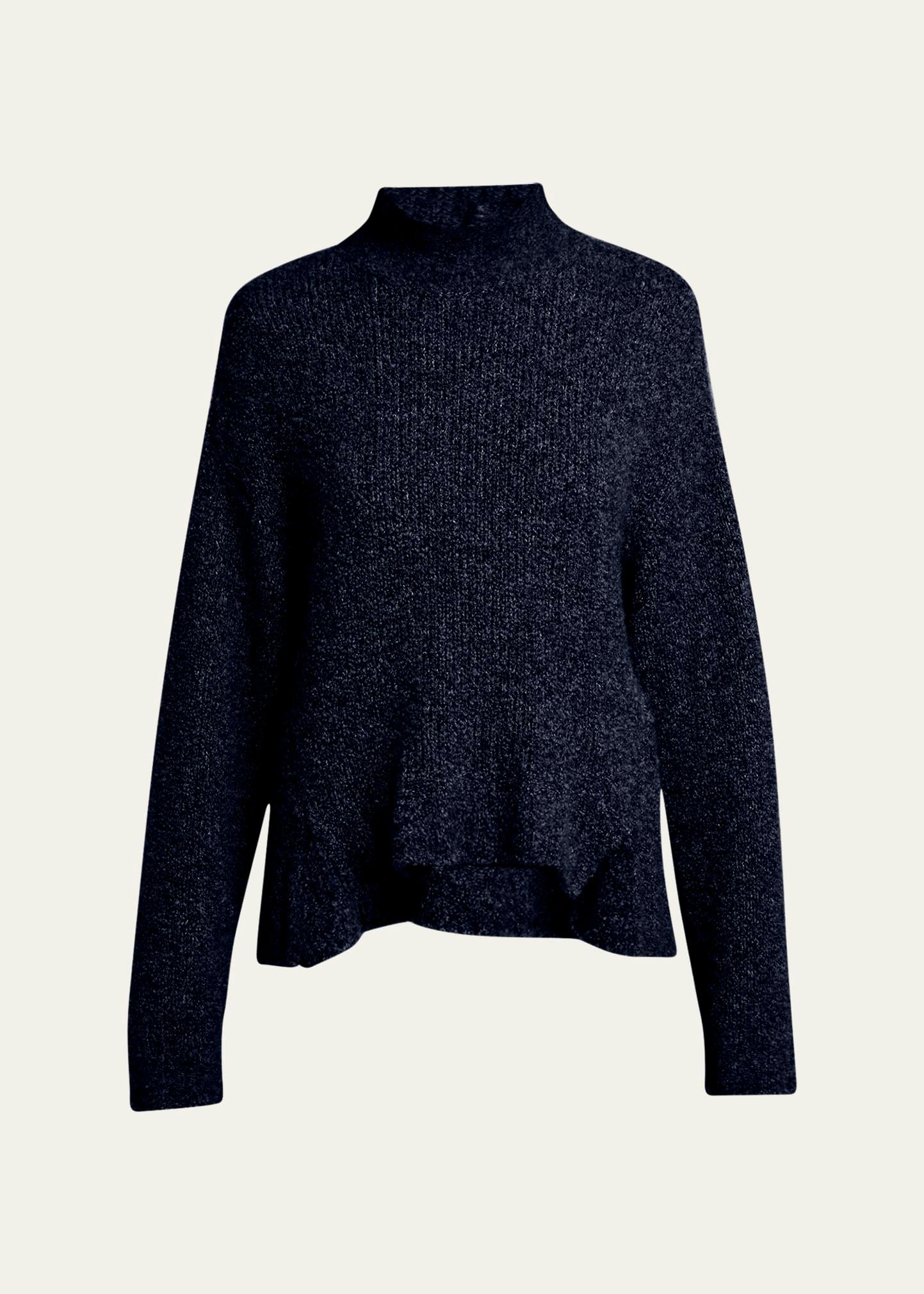 turtleneck cashmere-silk boucle sweater
