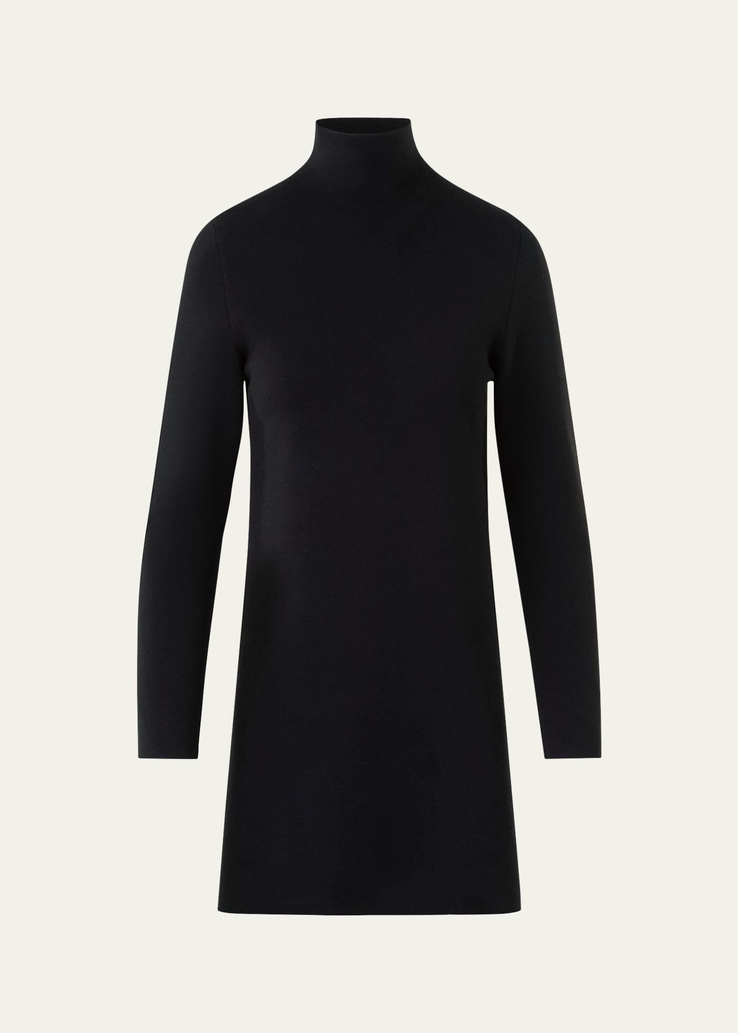 turtleneck cashmere-silk milano knit tunic sweater