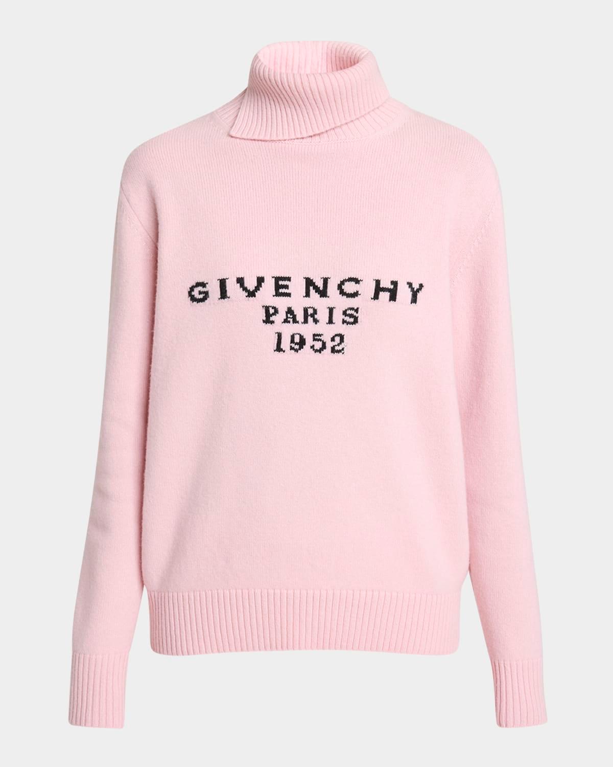 turtleneck logo wool-cashmere sweater