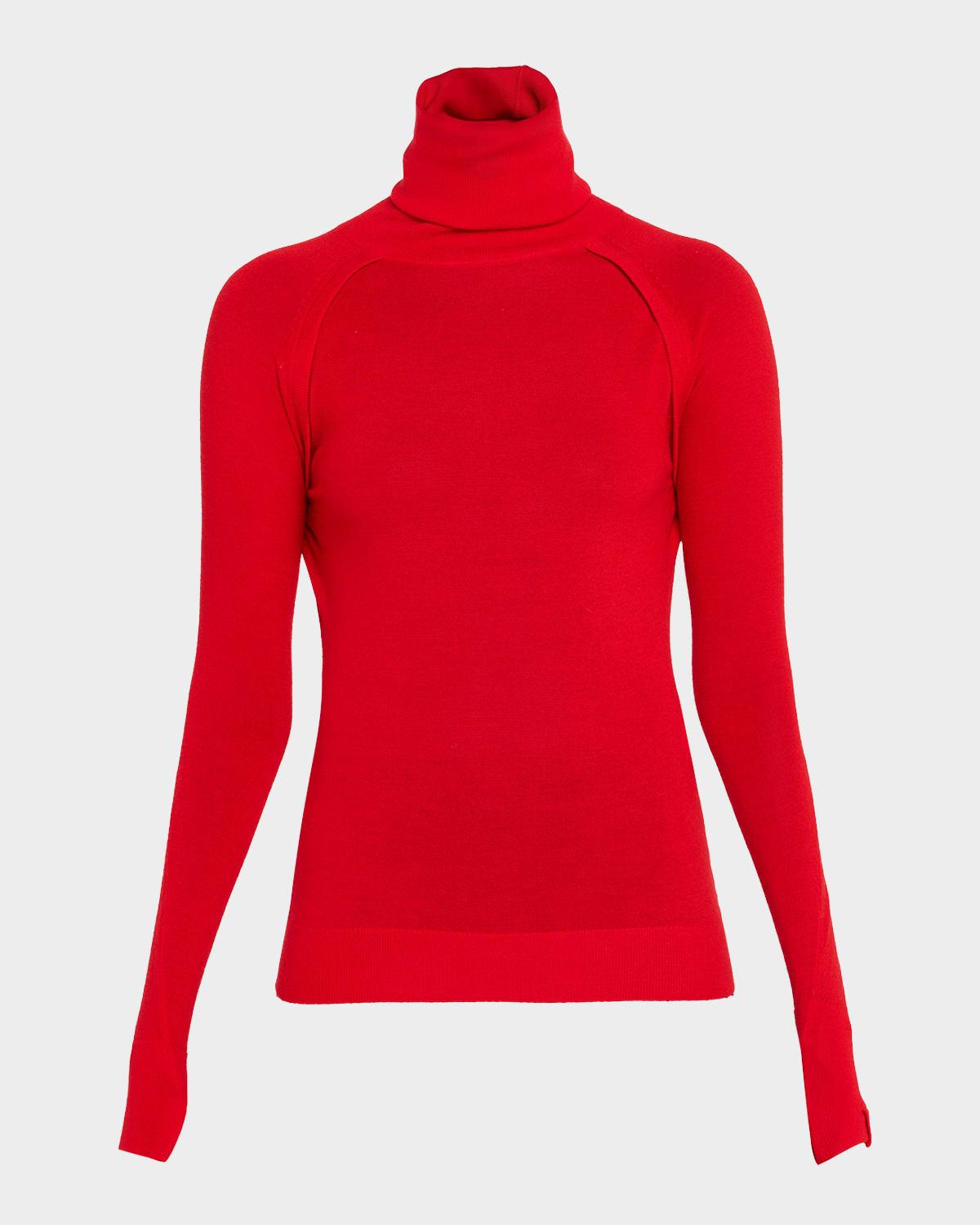 turtleneck raglan long-sleeve sweater