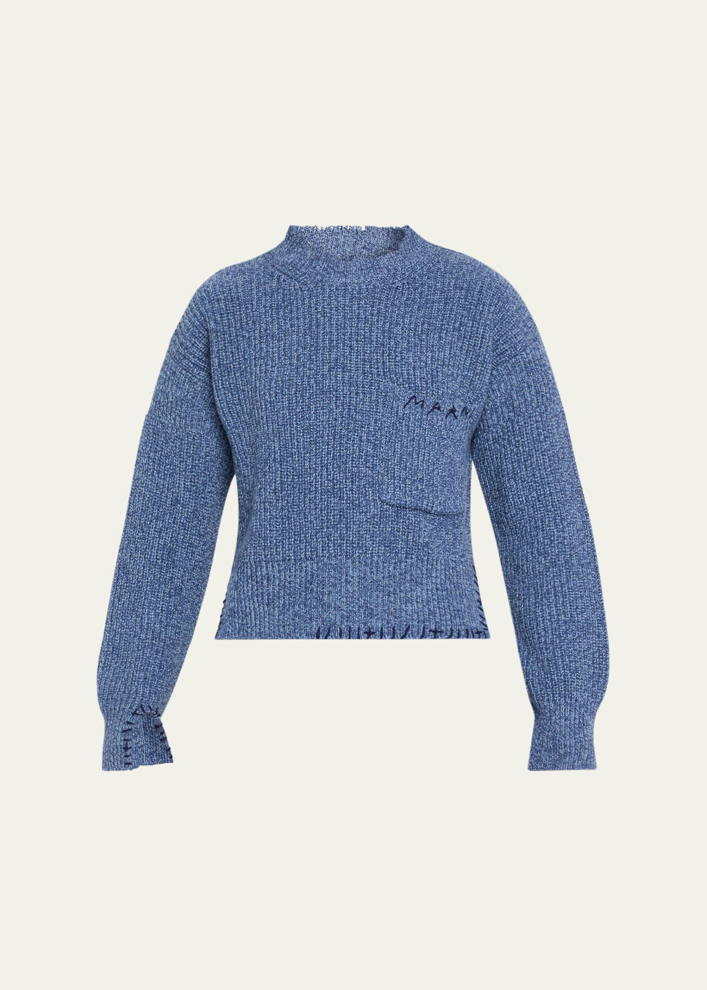 turtleneck raw-cut slits sweater