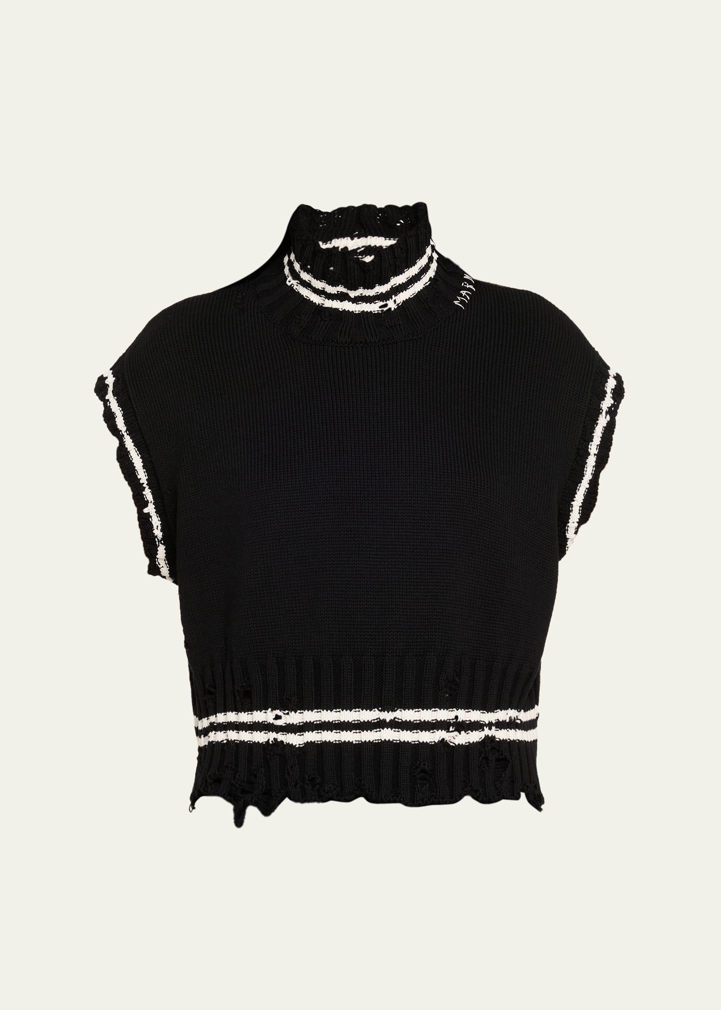 turtleneck sleeveless boxy sweater