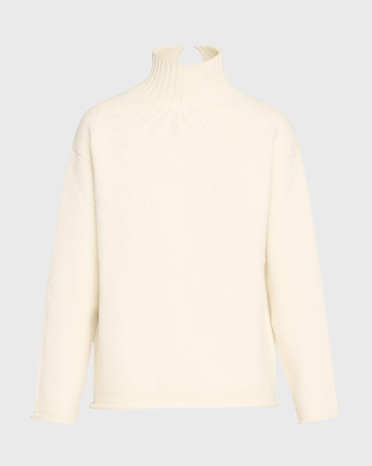 turtleneck textured cashmere sweater