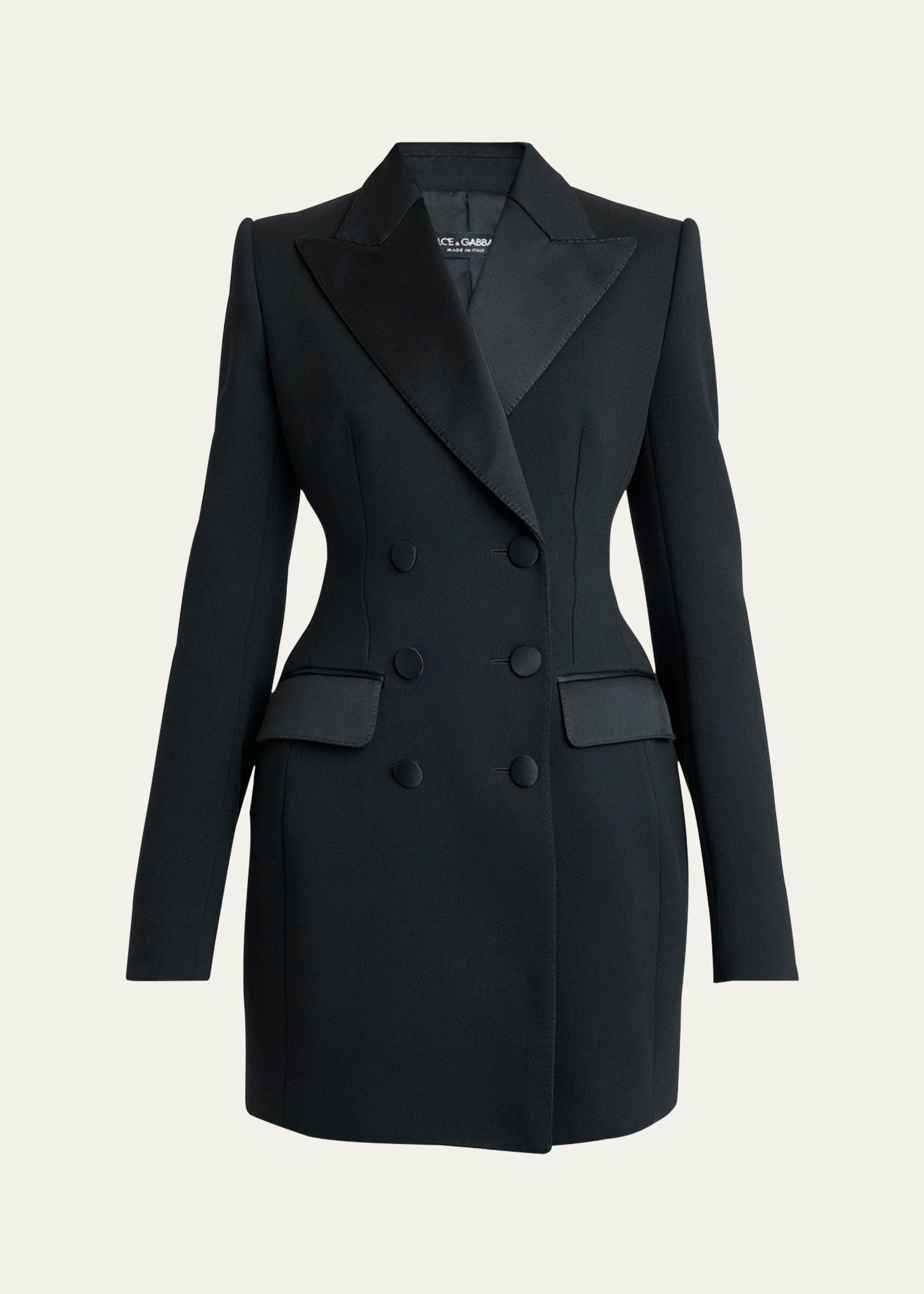 tuxedo double-breasted mini jacket dress