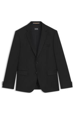 tuxedo jacket in virgin-wool serge- black men's sport coats