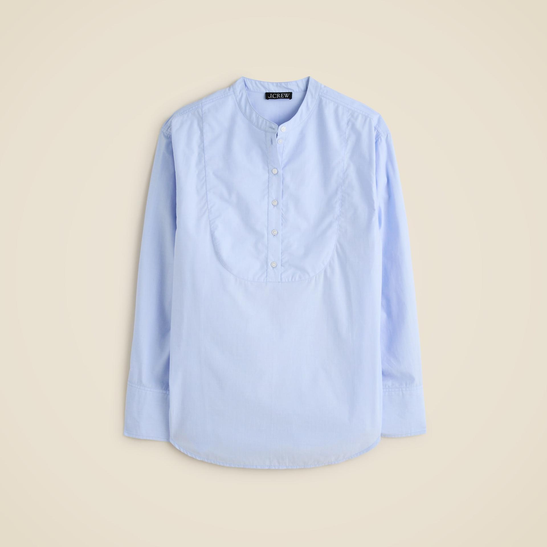 tuxedo popover shirt in cotton poplin