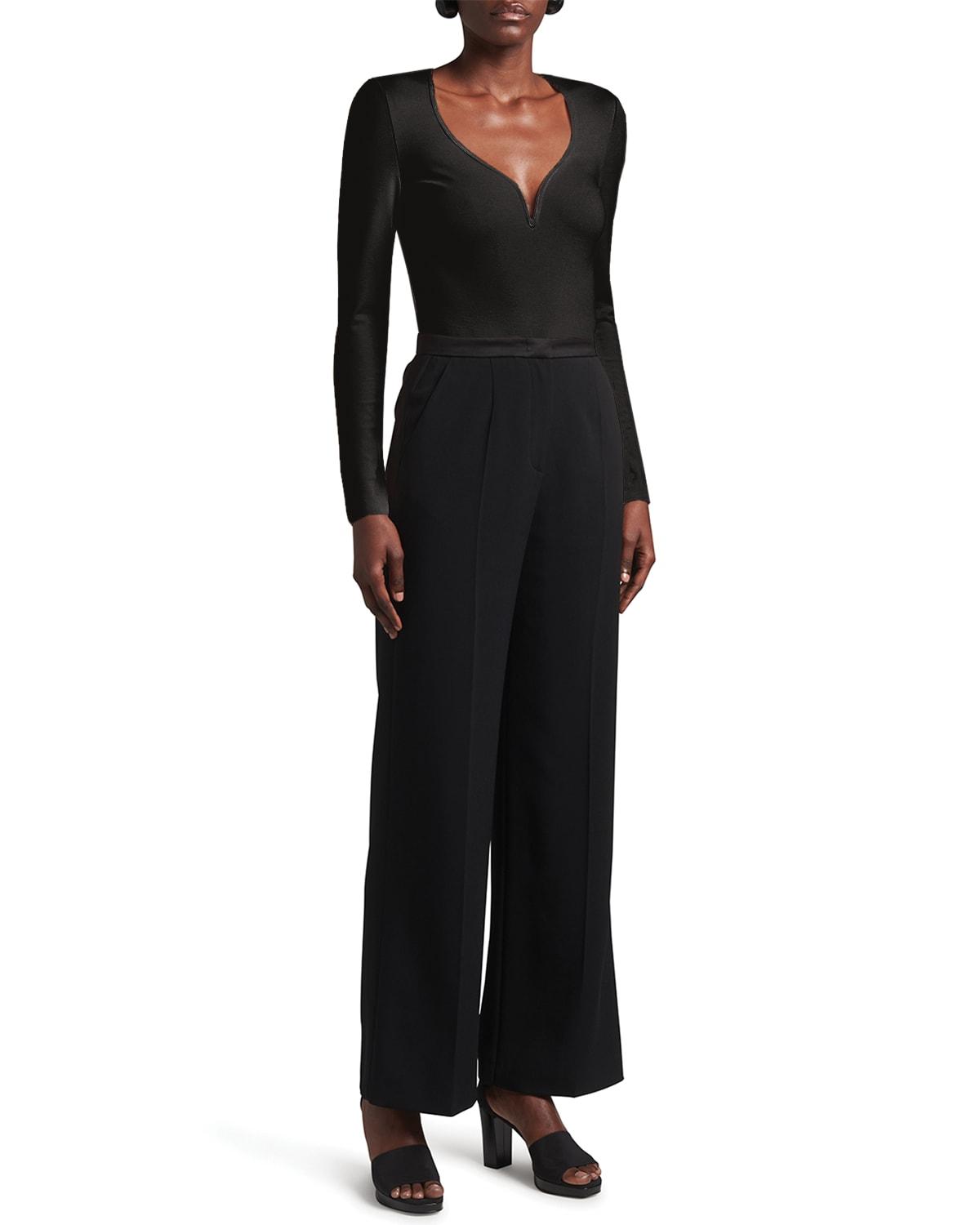 tuxedo wide-leg pants
