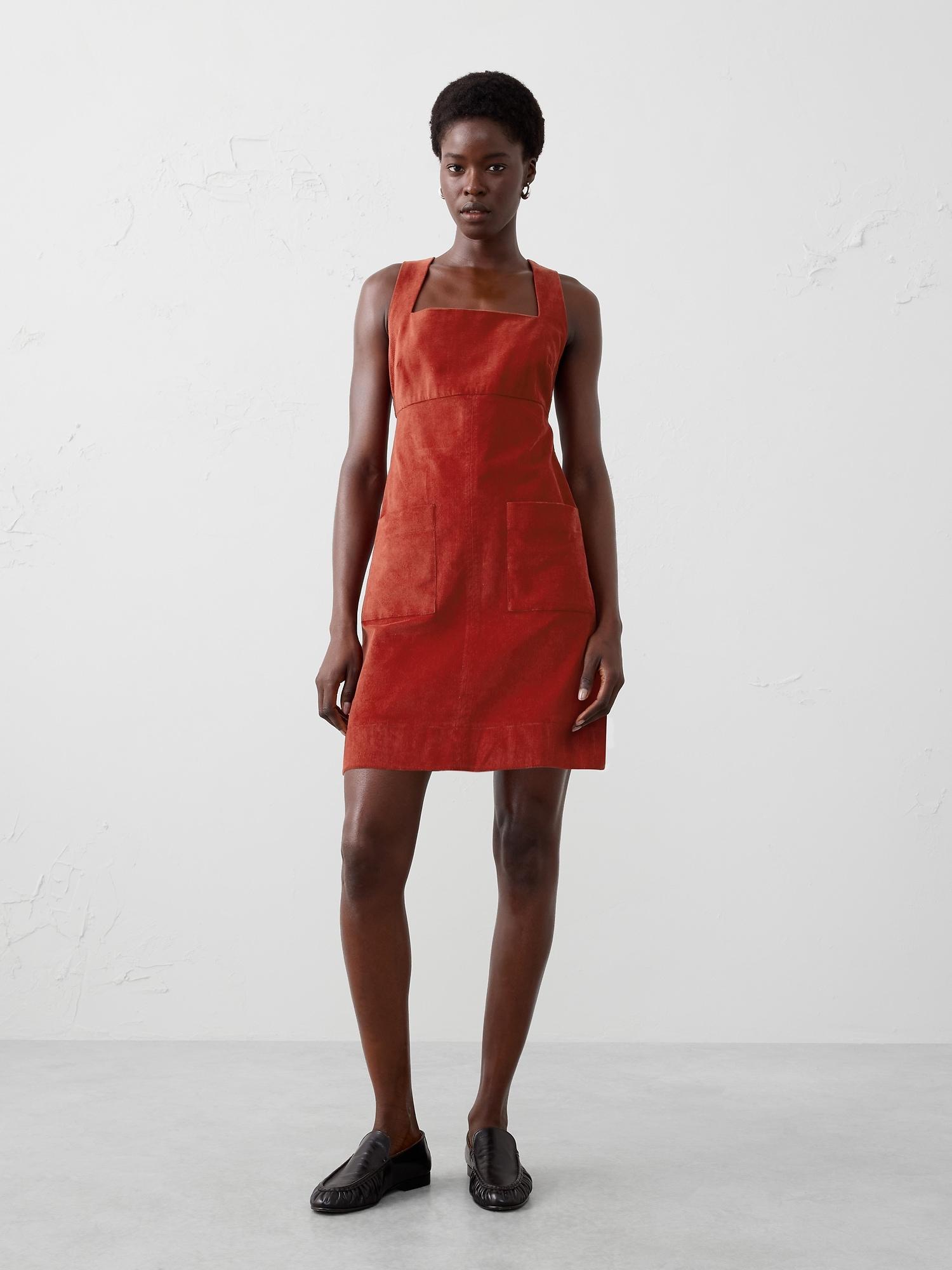 tweed empire-waist mini dress