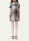 tweed houndstooth crystal mini dress