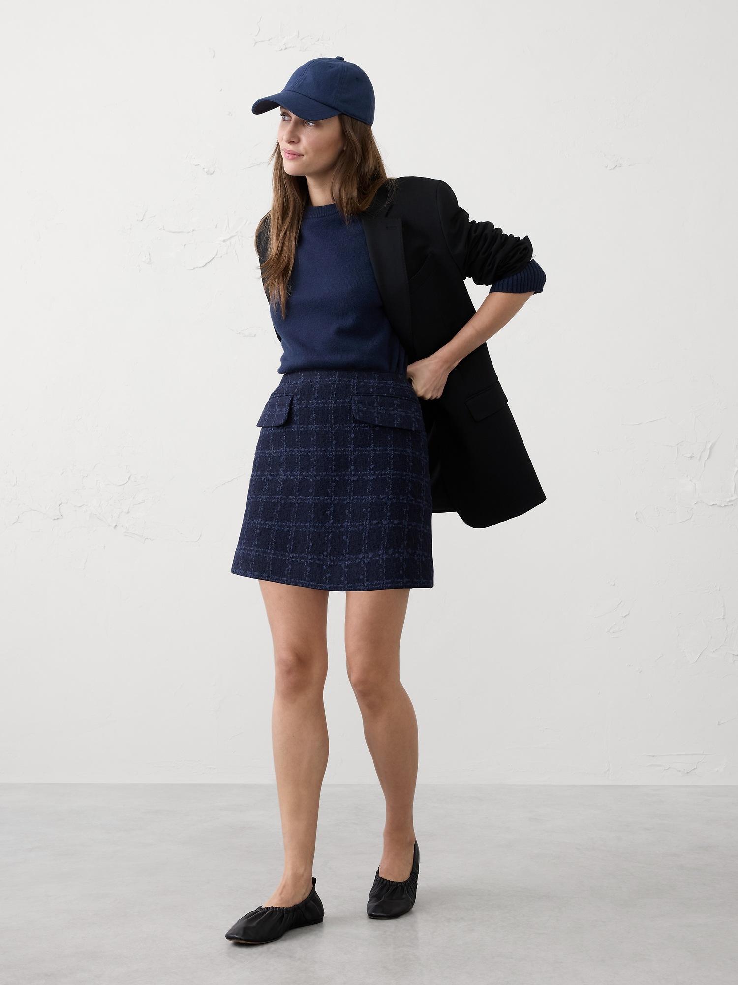 tweed pocket mini skirt