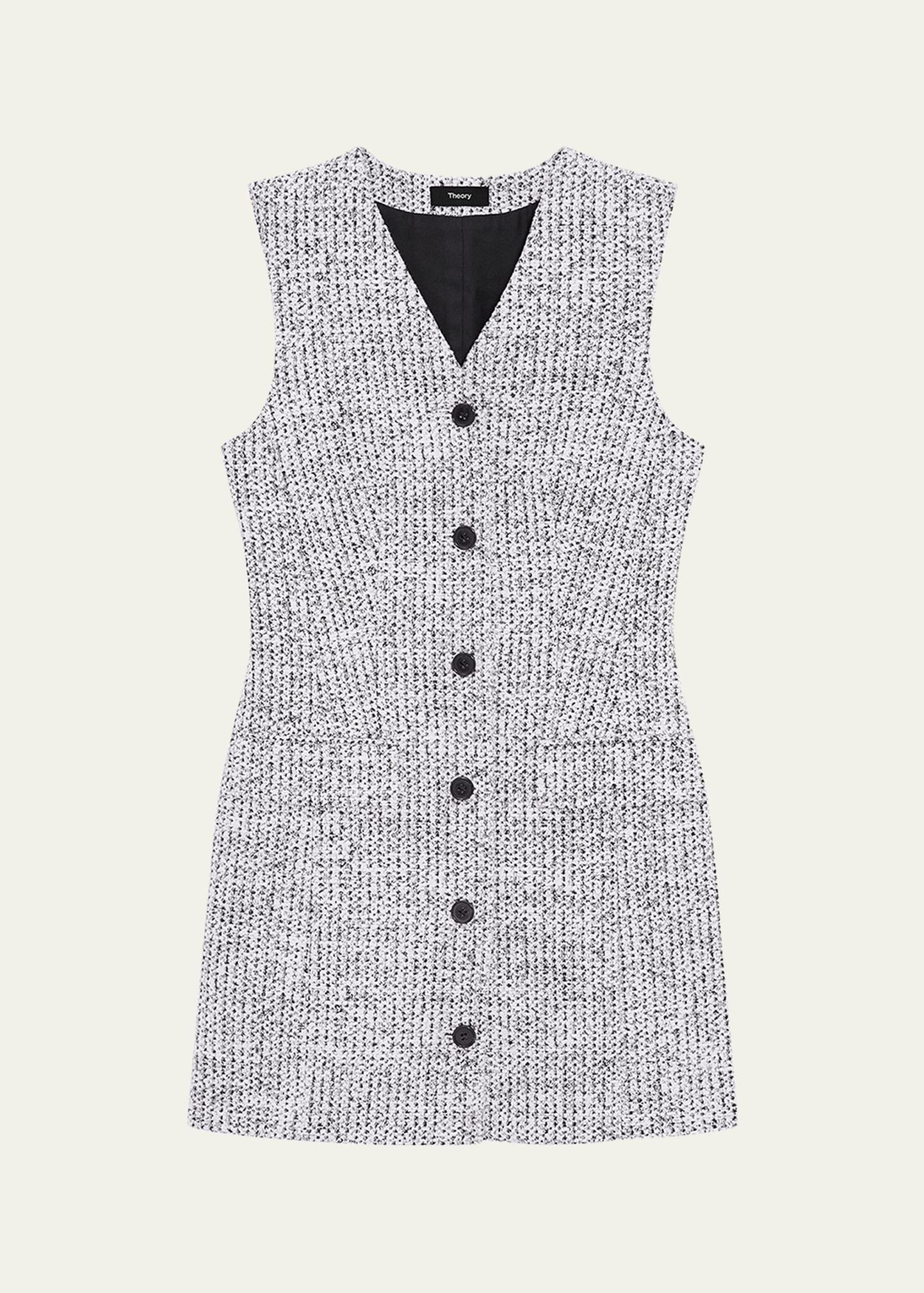 tweed sleeveless blazer dress