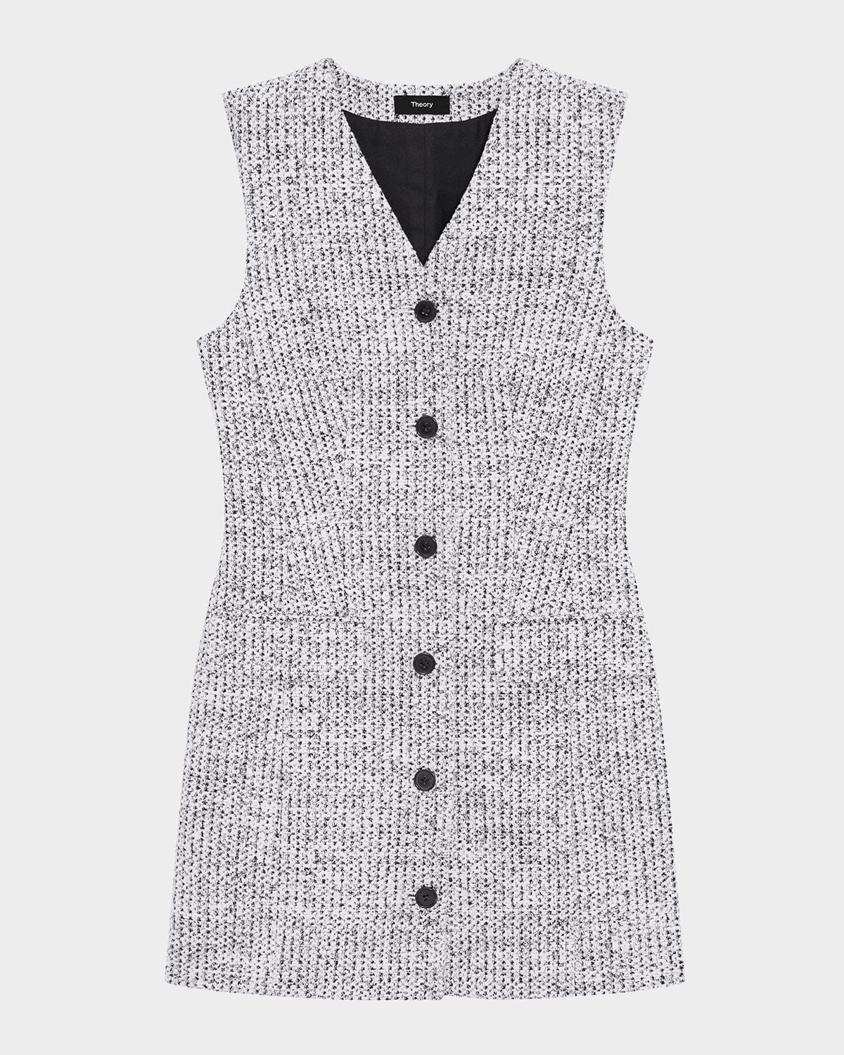 tweed sleeveless blazer dress