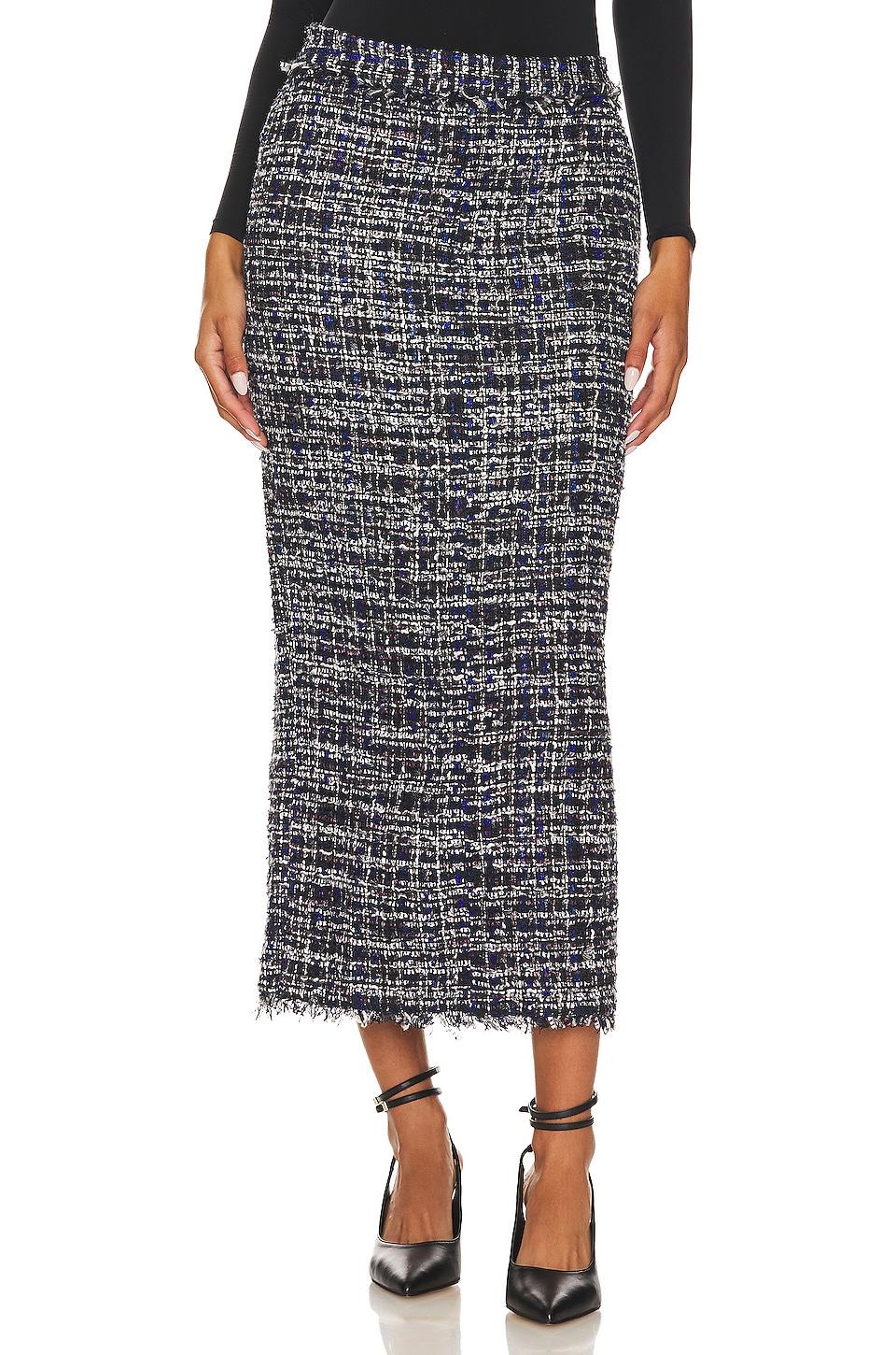 tweed straight maxi skirt
