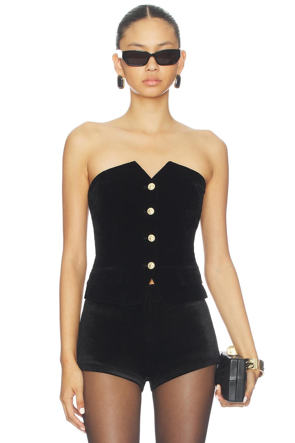 twila velvet strapless top