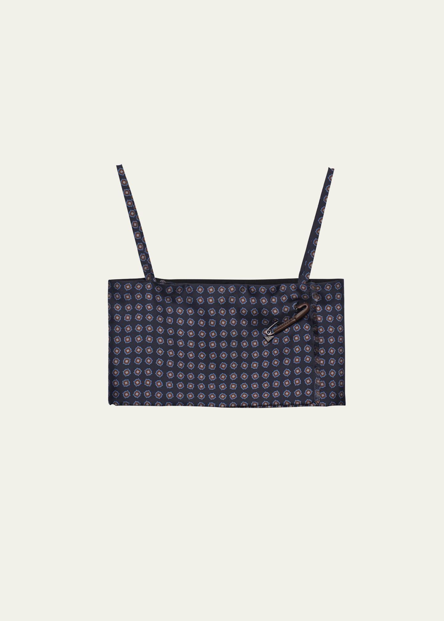 twill bra top with pin detail