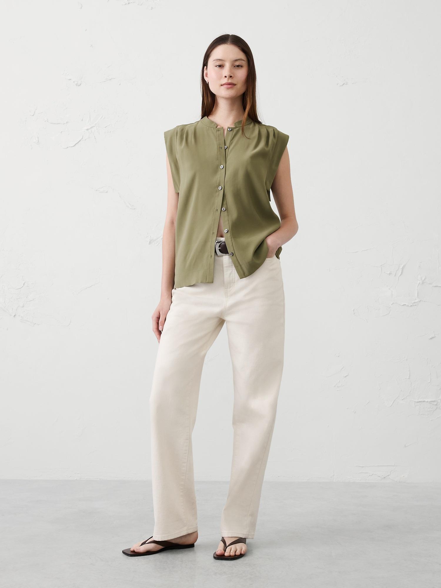 twill button top