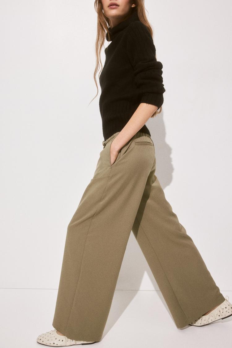 twill drawstring pants
