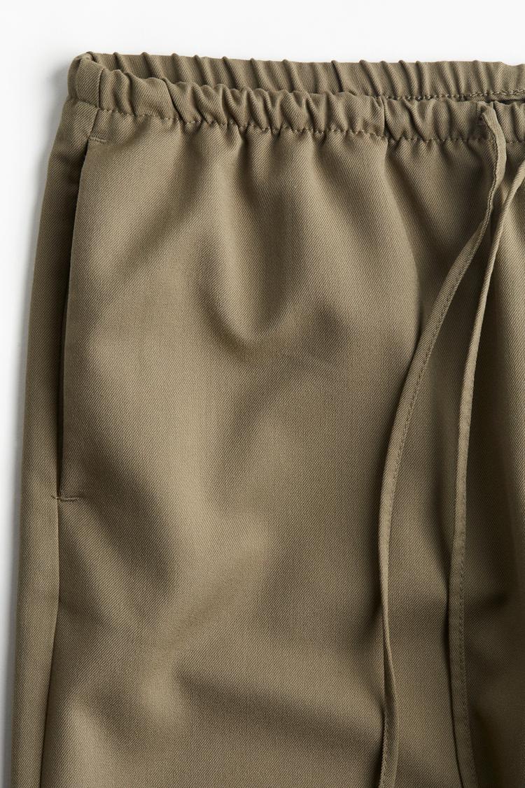 twill drawstring pants