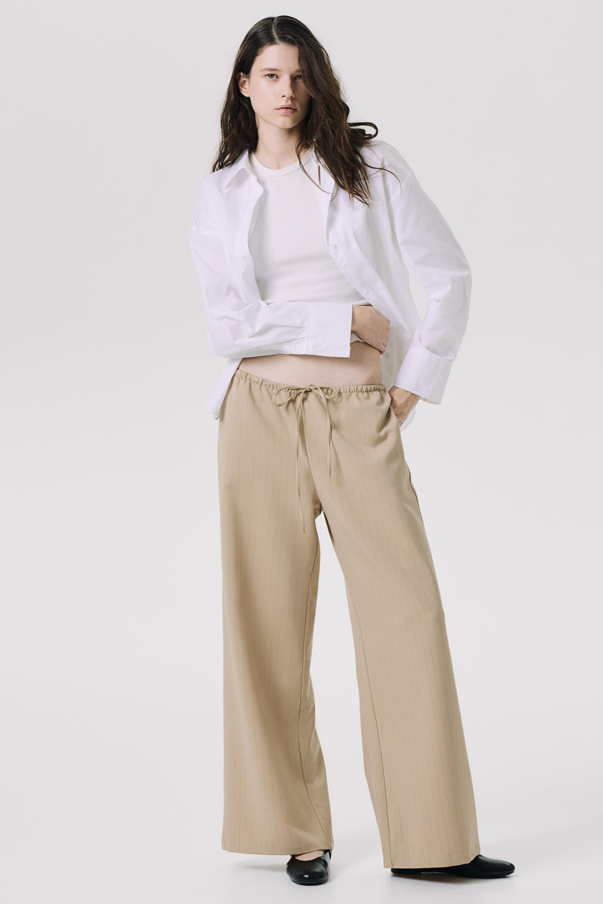 twill drawstring pants