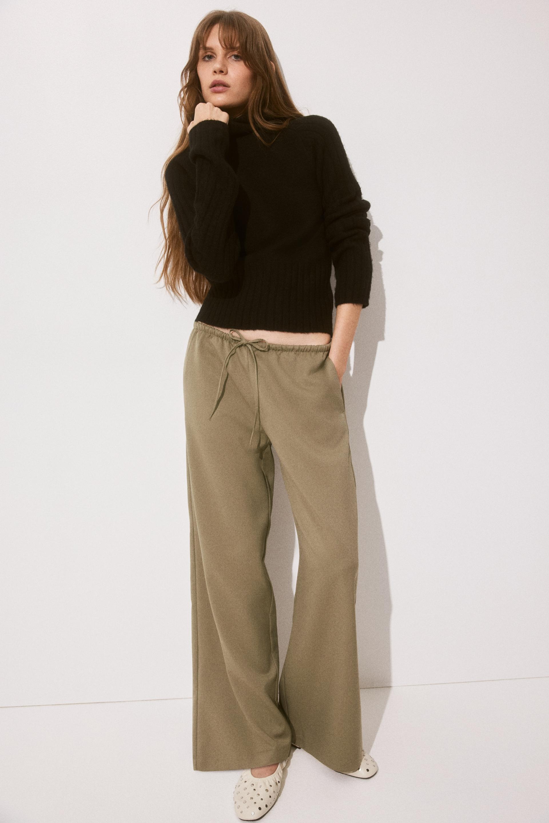 twill drawstring pants