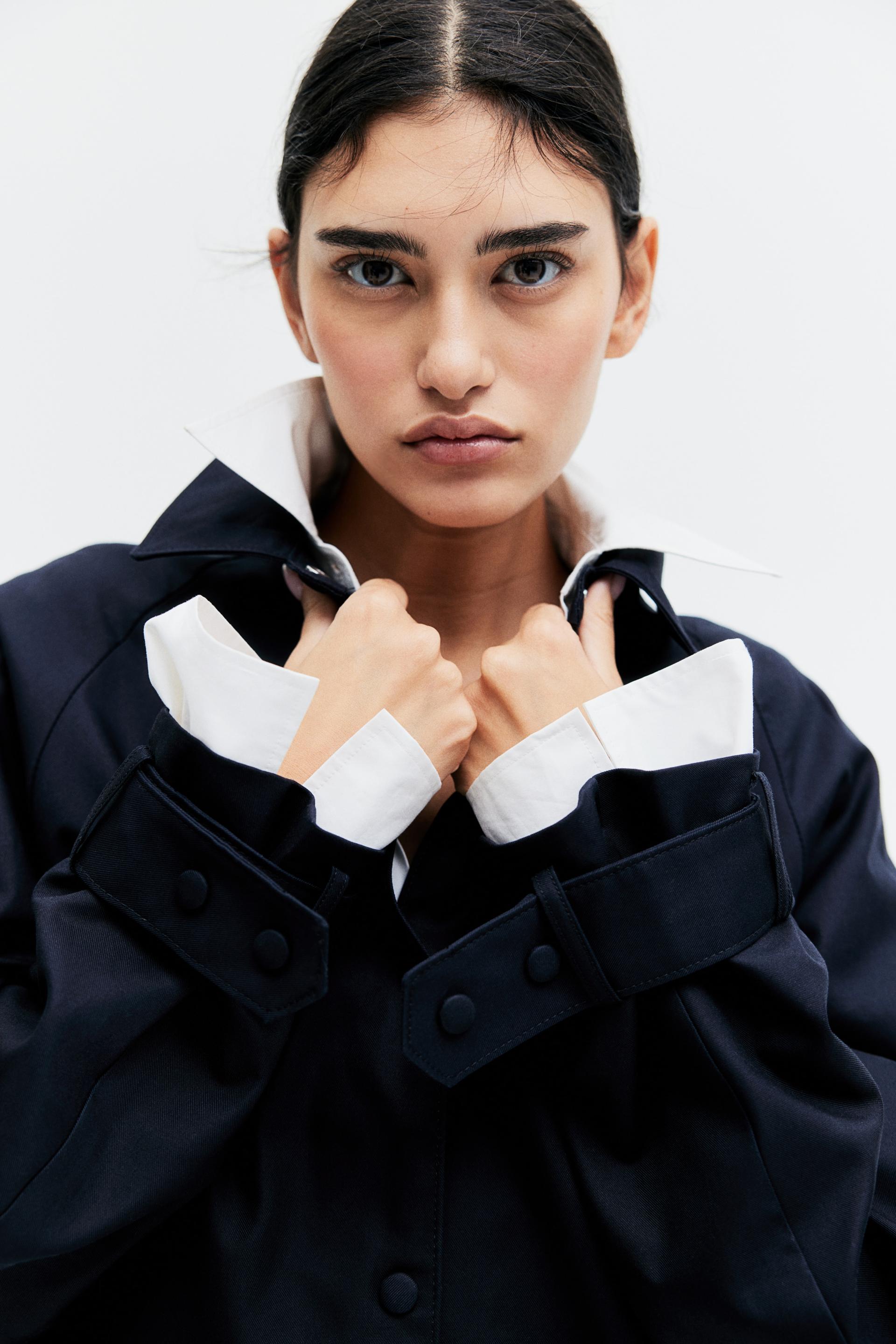 twill jacket with collar