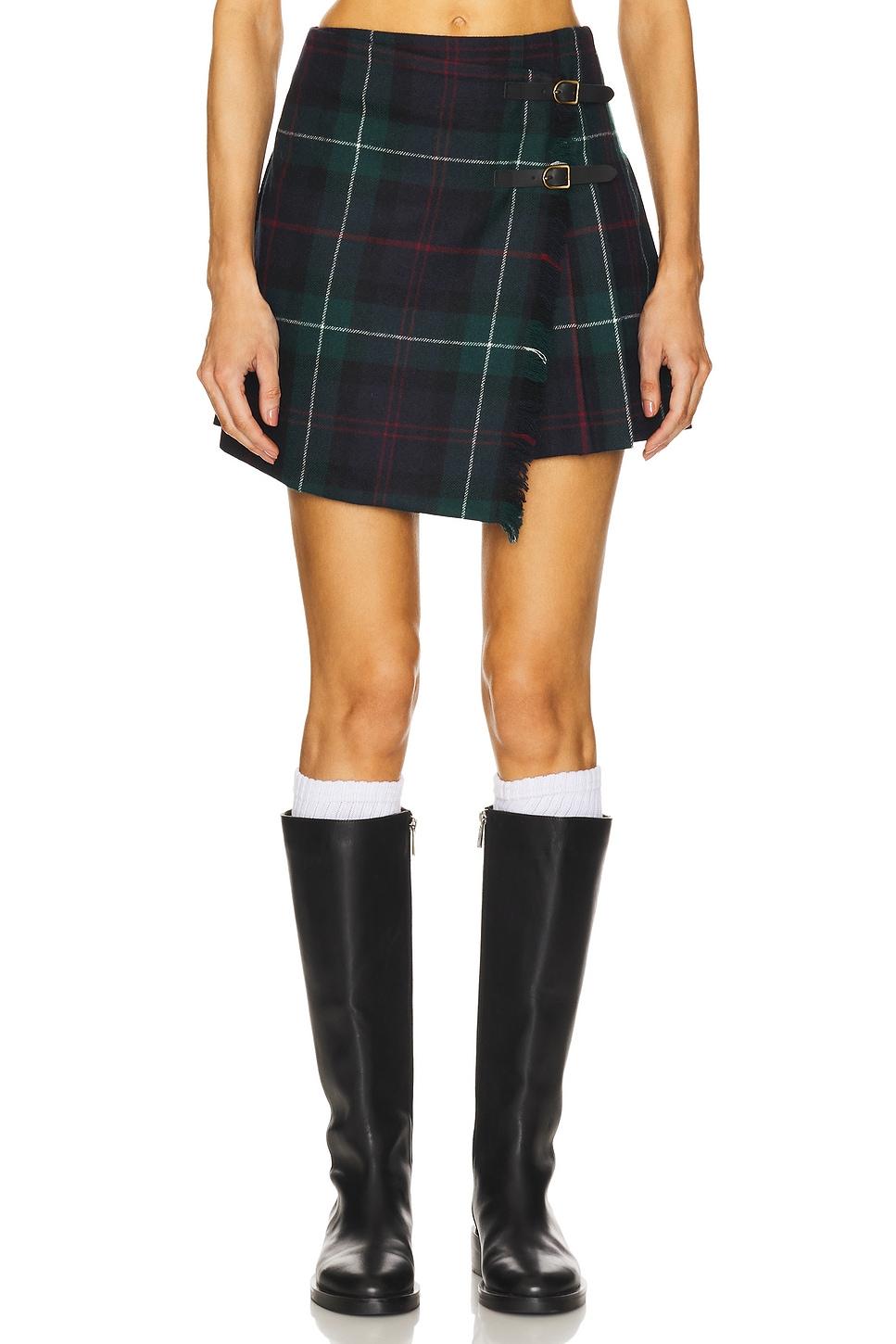 twill mini wrap skirt