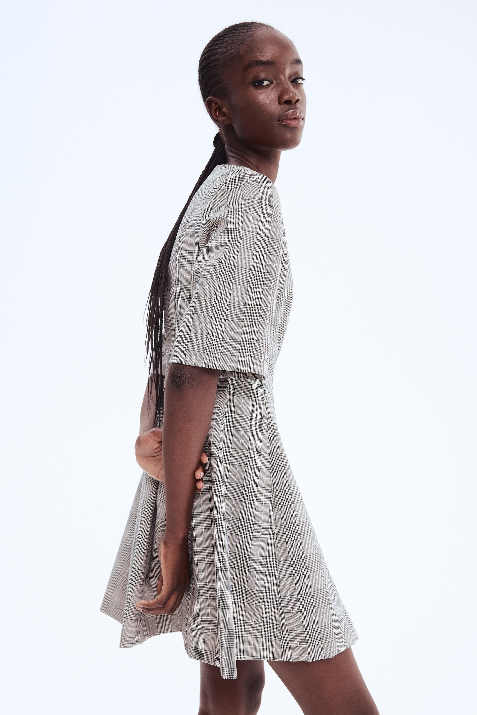 twill tapered-waist dress