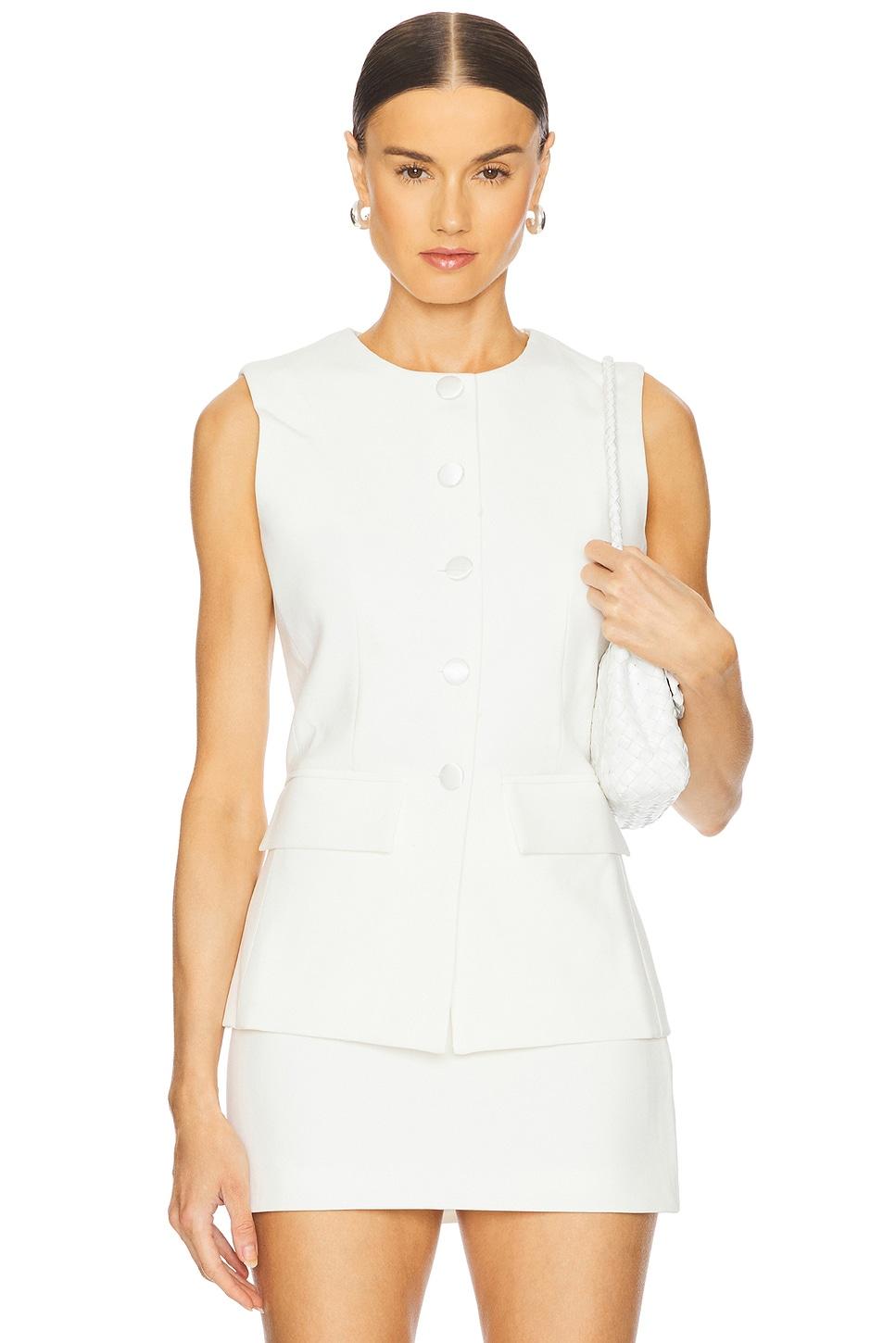 twill vest button top