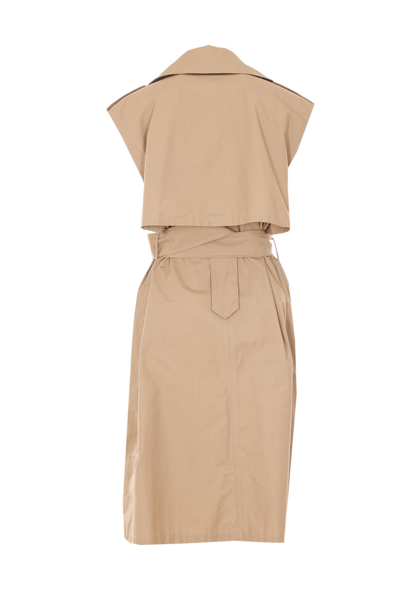 twin-set dresses beige cotton - women