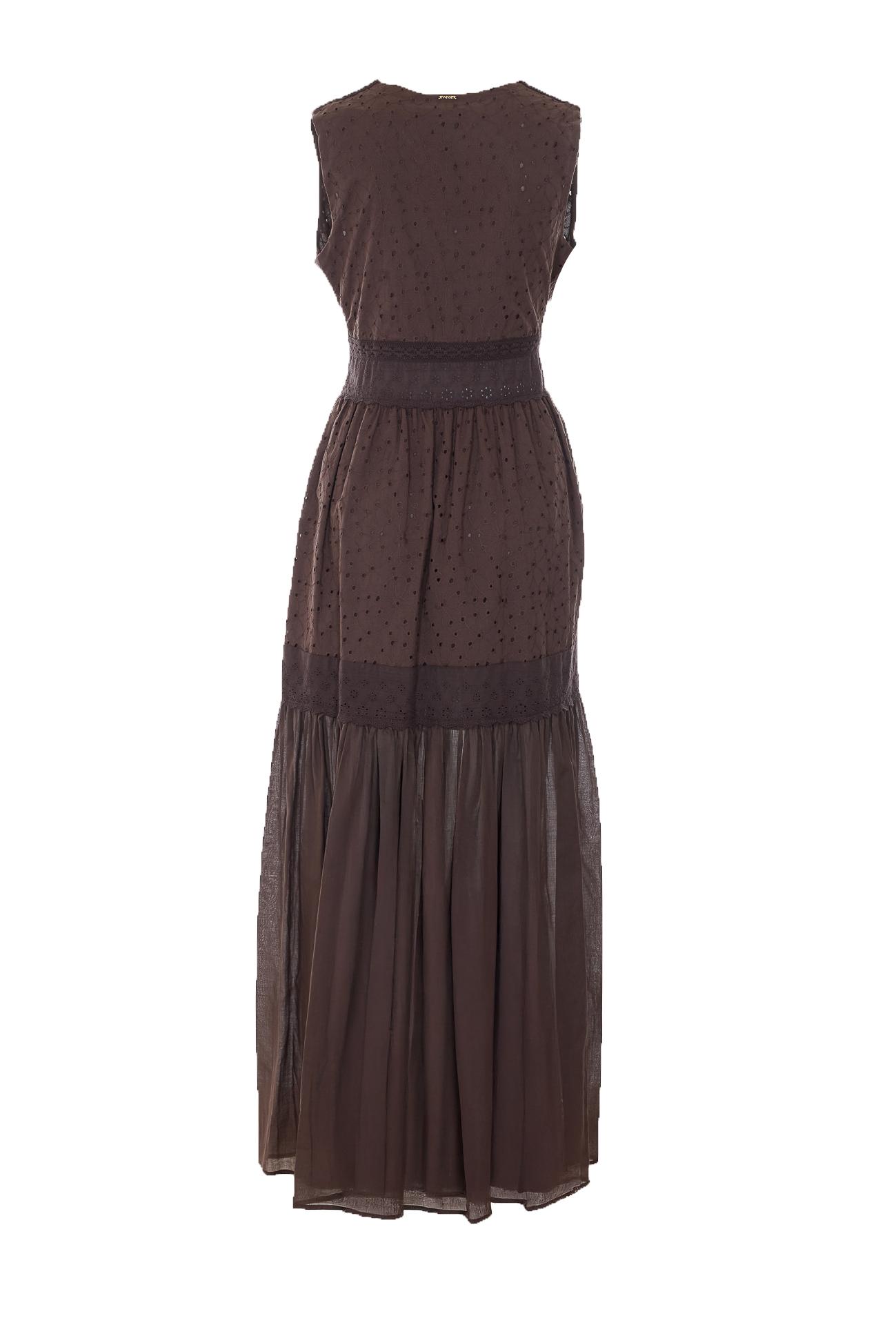 twin-set dresses brown cotton - women