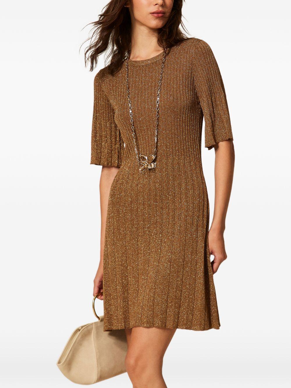 twin-set dresses wood gold - women