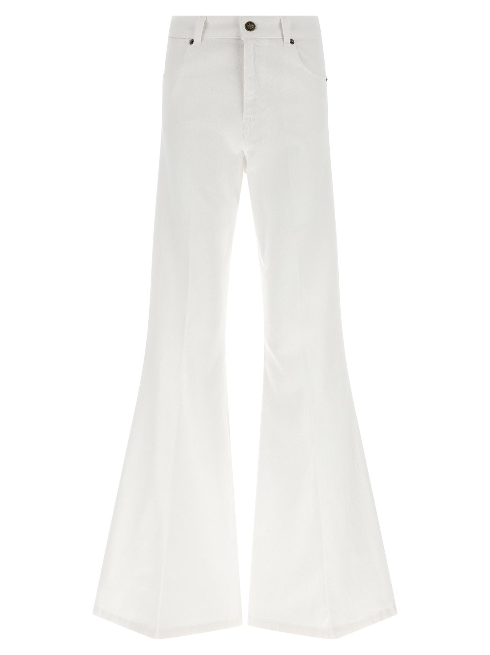 twin set flared leg jeans white cotton - women