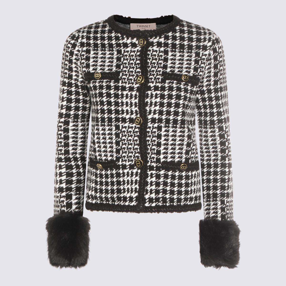 twin-set jackets check neve/nero _pl - women