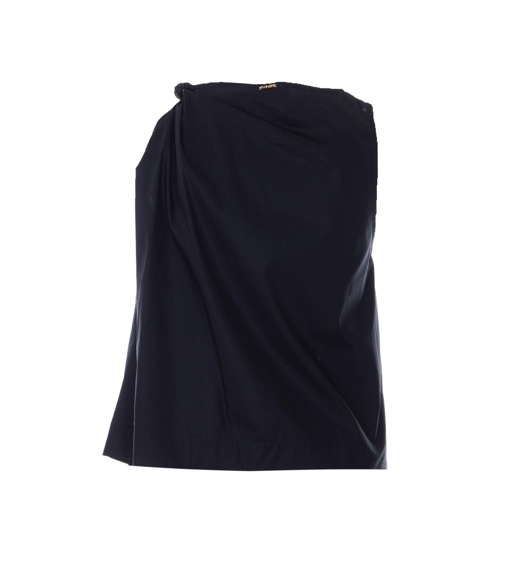 twin-set top black cotton - women