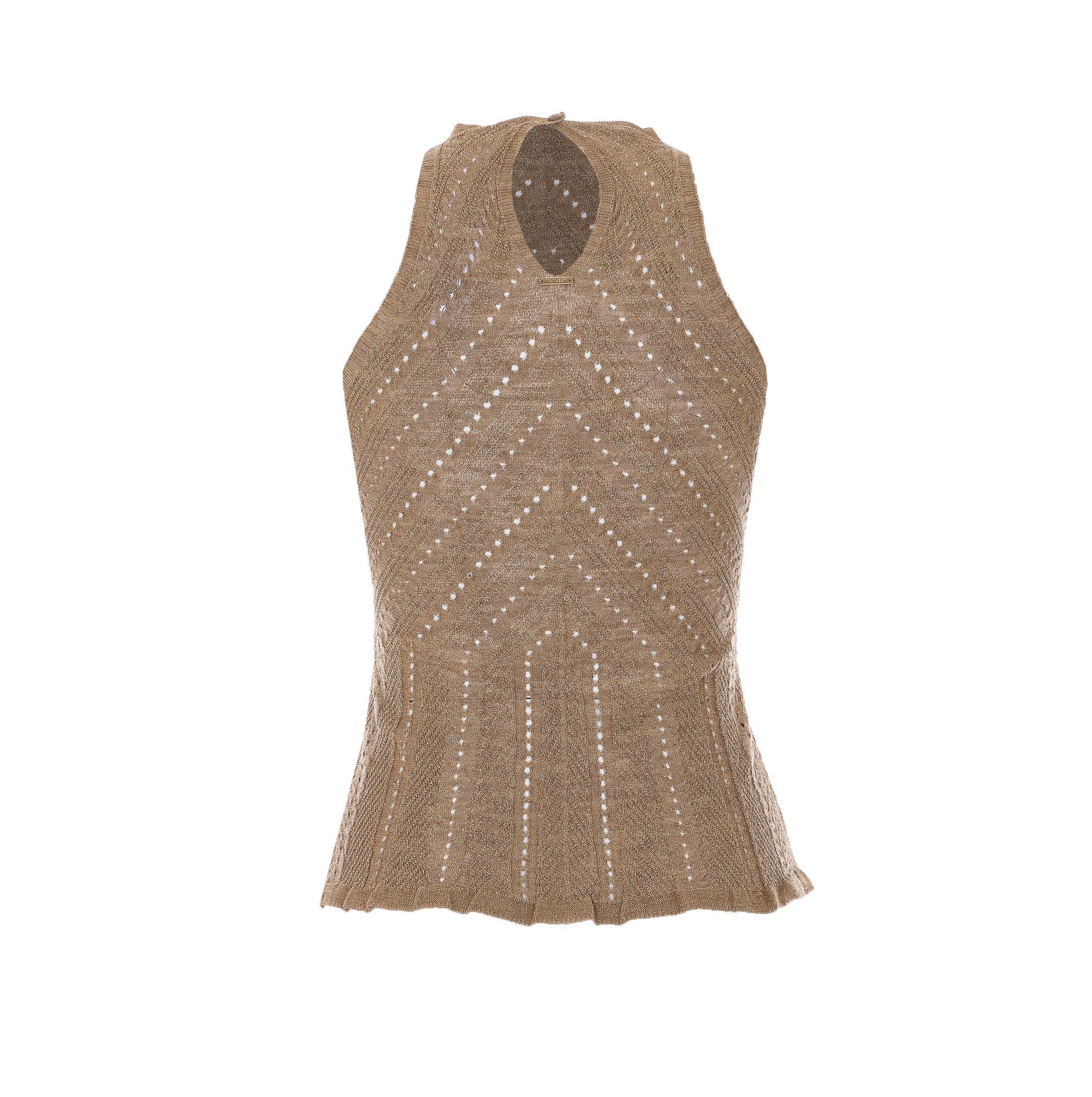 twin-set top golden linen - women