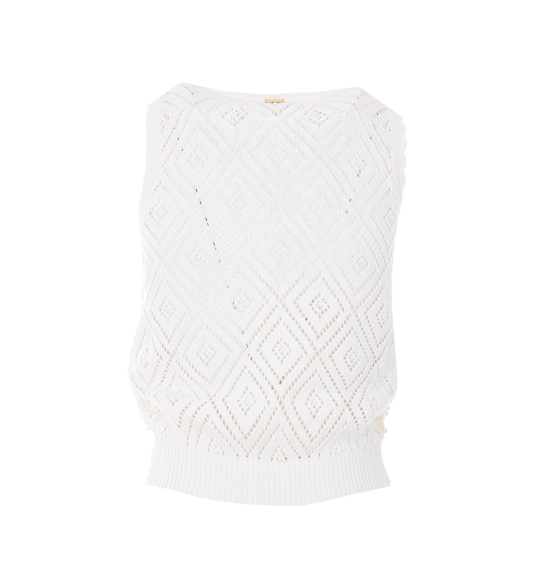 twin-set top white cotton - women