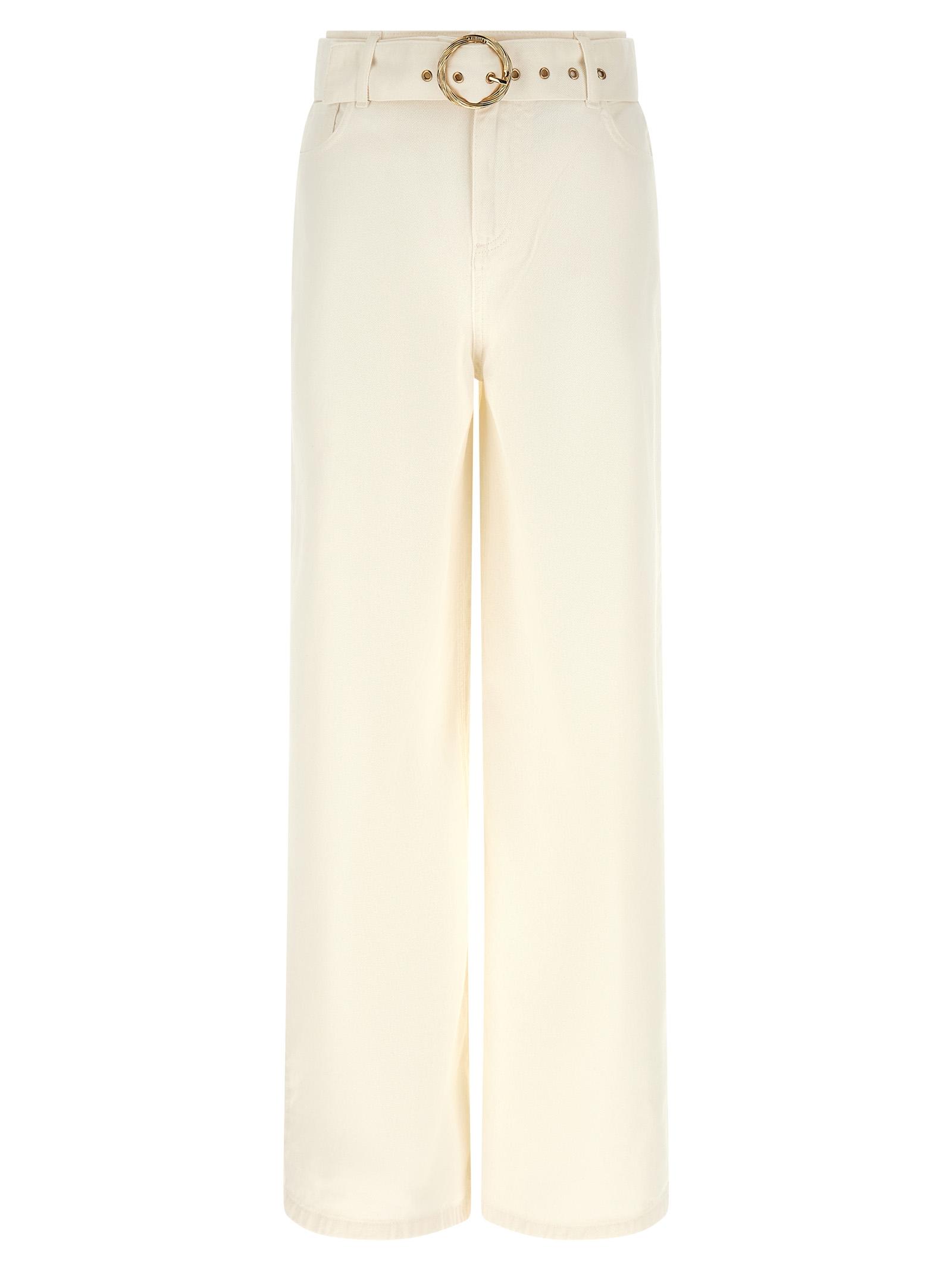 twin set wide leg jeans white cotton - women