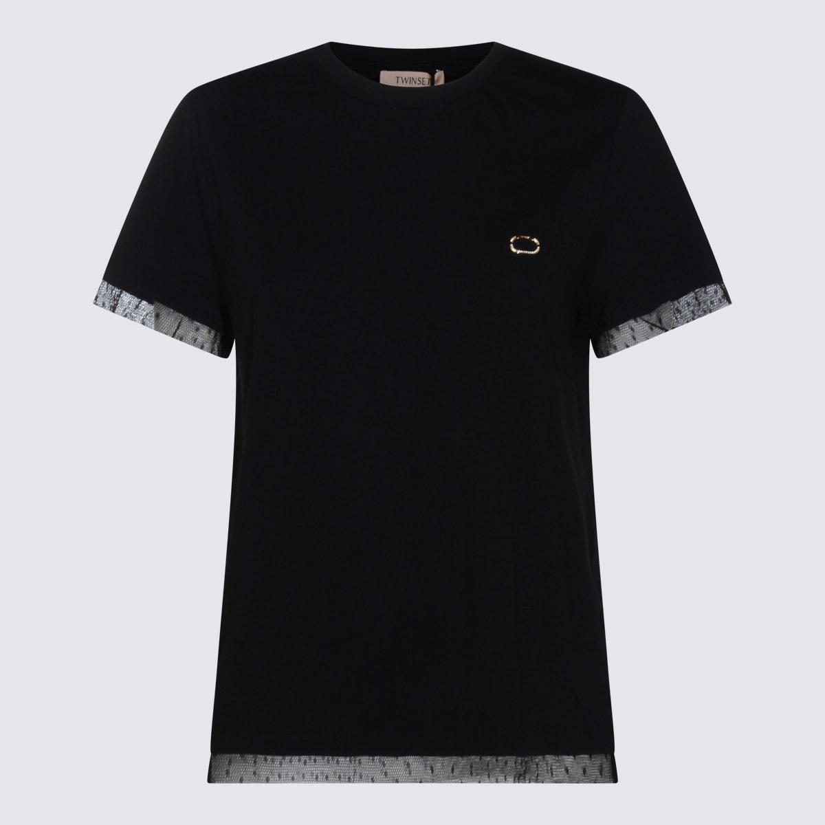twinset black cotton t-shirt