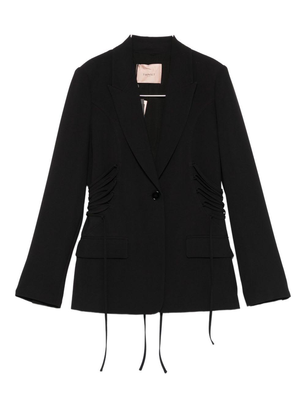 twinset black jacket with buttons