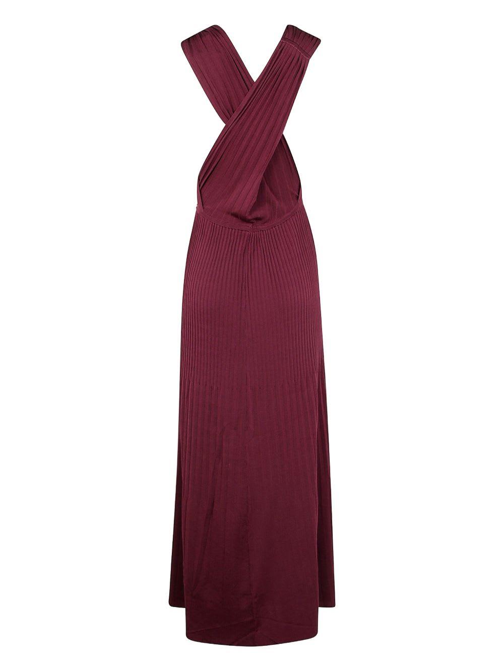 twinset burgundy ribbed knit dress